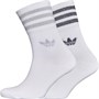 adidas Originals Womens Mid-Cut Glitter Crew Socks Two Pairs White/Silver Metallic