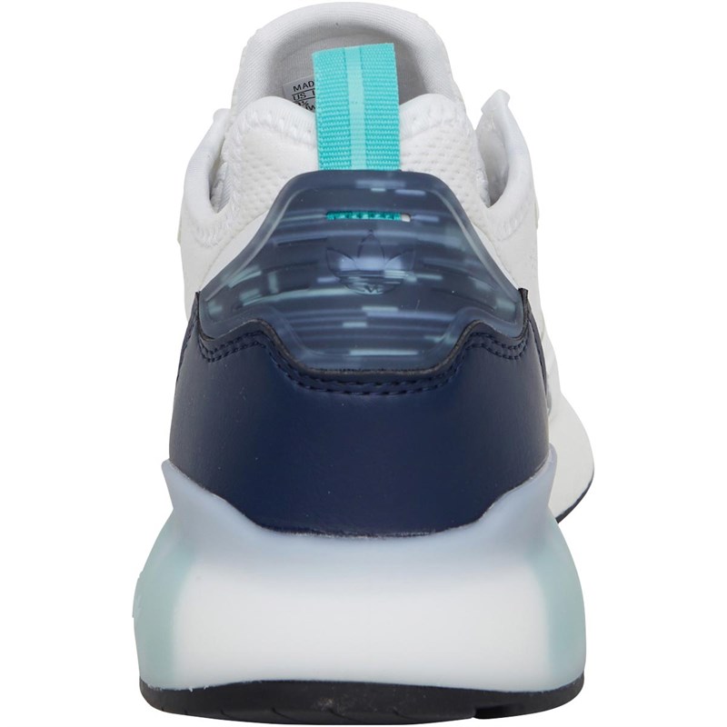adidas Originals Mens ZX 2K Boost Trainers Footwear White/Footwear White/Collegiate Navy