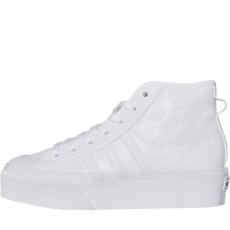 adidas Originals Damen Nizza Platform Mid Sneaker Weiß