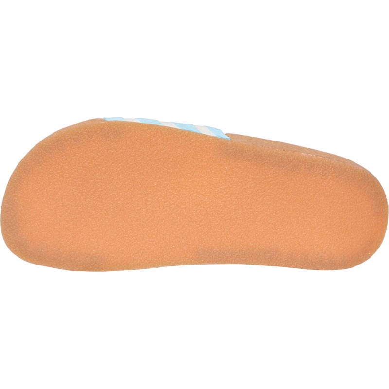 adidas Originals Womens Adilette Slides Haze Sky/Core White/Core White