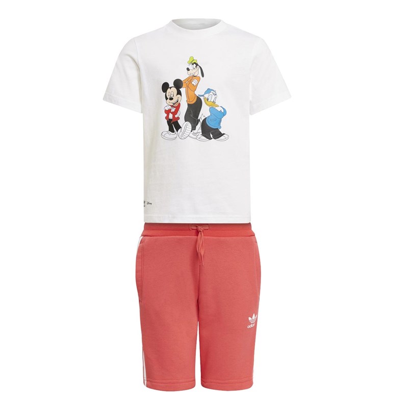 adidas Originals Childrens Disney Mickey And Friends Shorts And T-Shirt Set White