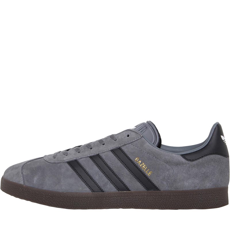 Buy adidas Originals Mens Gazelle Trainers Grey Four Core Black Gum5