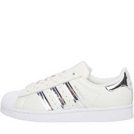 Adidas superstar cheap silver trainers