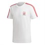 adidas Originals Mens 3-Stripes T-Shirt White/Scarlet
