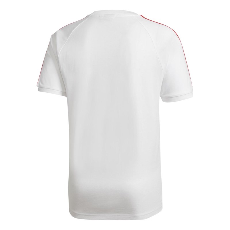 adidas Originals Mens 3-Stripes T-Shirt White/Scarlet