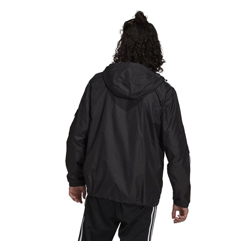 adidas Originals Herren 3-Stripes Adicolor Windbreaker Leicht Jacken Schwarz