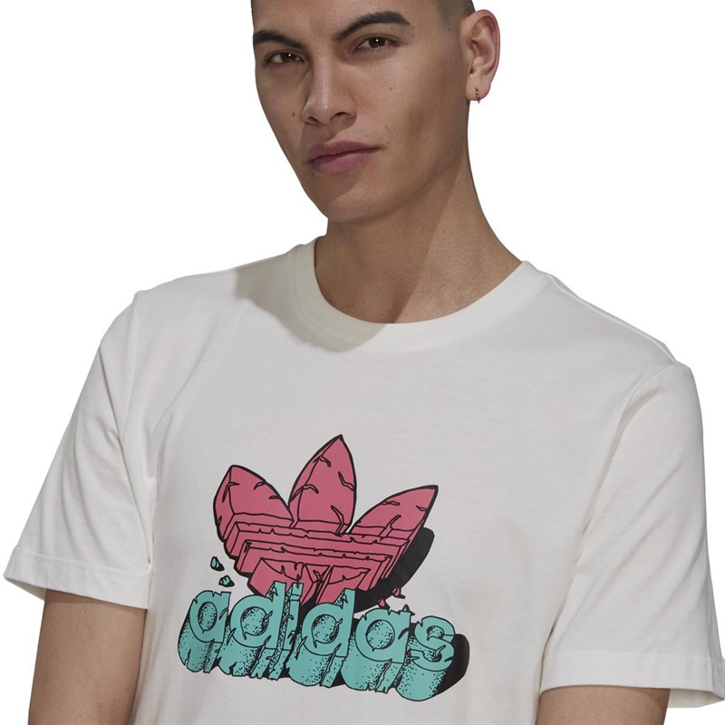 adidas Originals Herre Funny Dino T-shirts Ecru