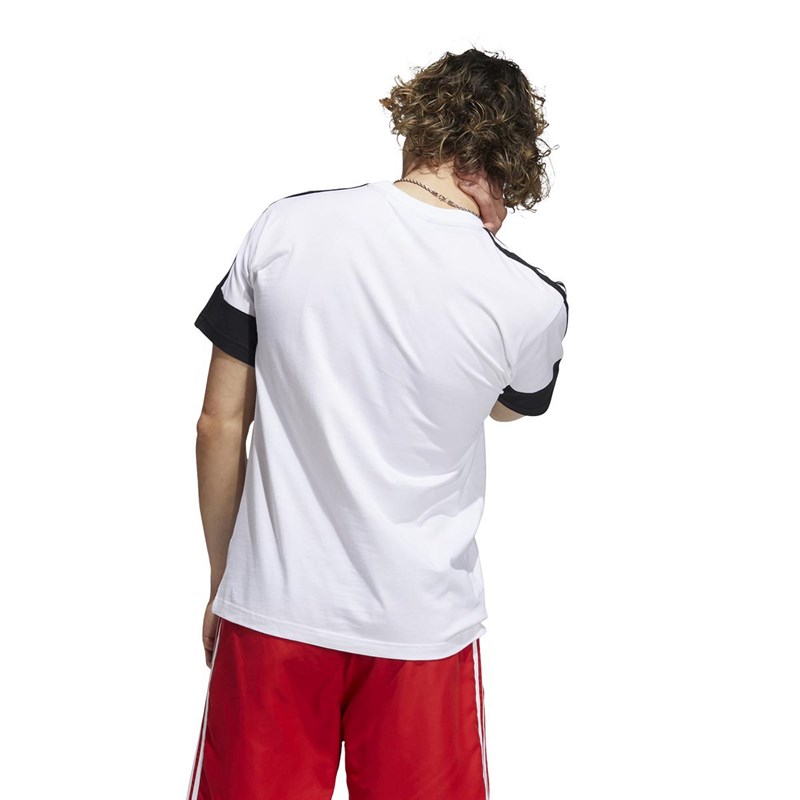 adidas Originals Herren SPRT 3-Stripes Split T-Shirts Weiß