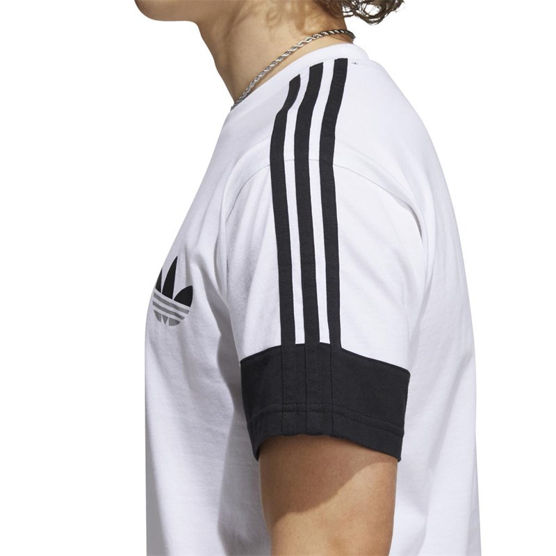 adidas Originals Herren SPRT 3-Stripes Split T-Shirts Weiß