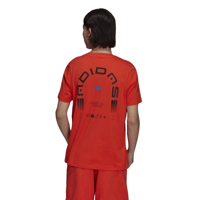 adidas Originals Mens Symbol Graphic T-Shirt Semi-Solar Red