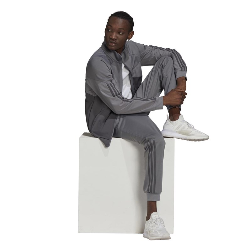 adidas Originals Mens SPRT Blocked Poly Track Top Grey Three/Grey Five