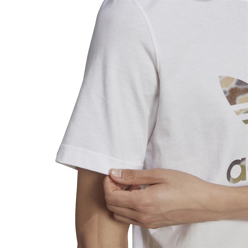 adidas Originals Herren Camouflage Graphic Infill Logo T-Shirts Weiß