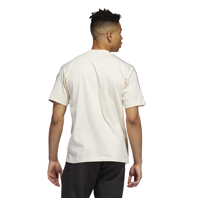adidas Originals Mens SPRT Shadow Stripe T-Shirt Wonder White/Black
