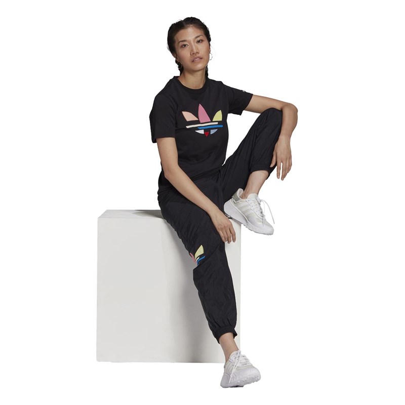adidas Originals Womens Adicolor Shattered Trefoil T-Shirt Dress Black