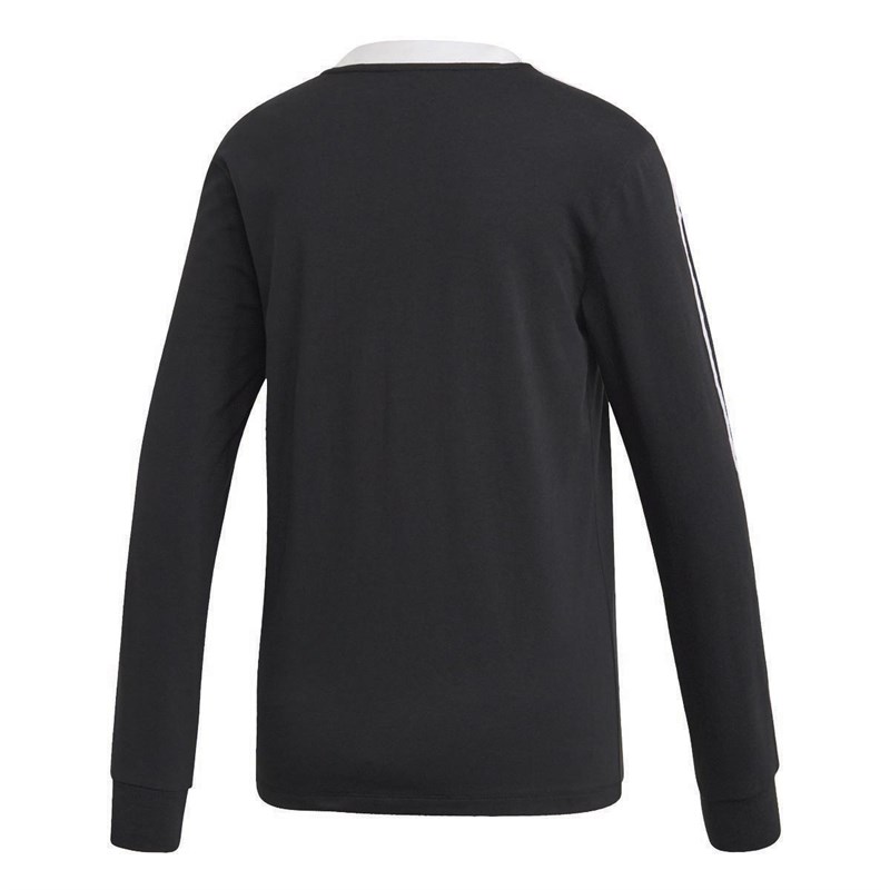 adidas Originals Womens 3-Stripes Adicolor Long Sleeve T-Shirt Black/White