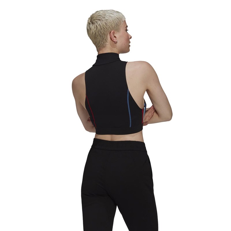adidas Originals Damen Adicolor Tricolor Performance Sporttops Schwarz