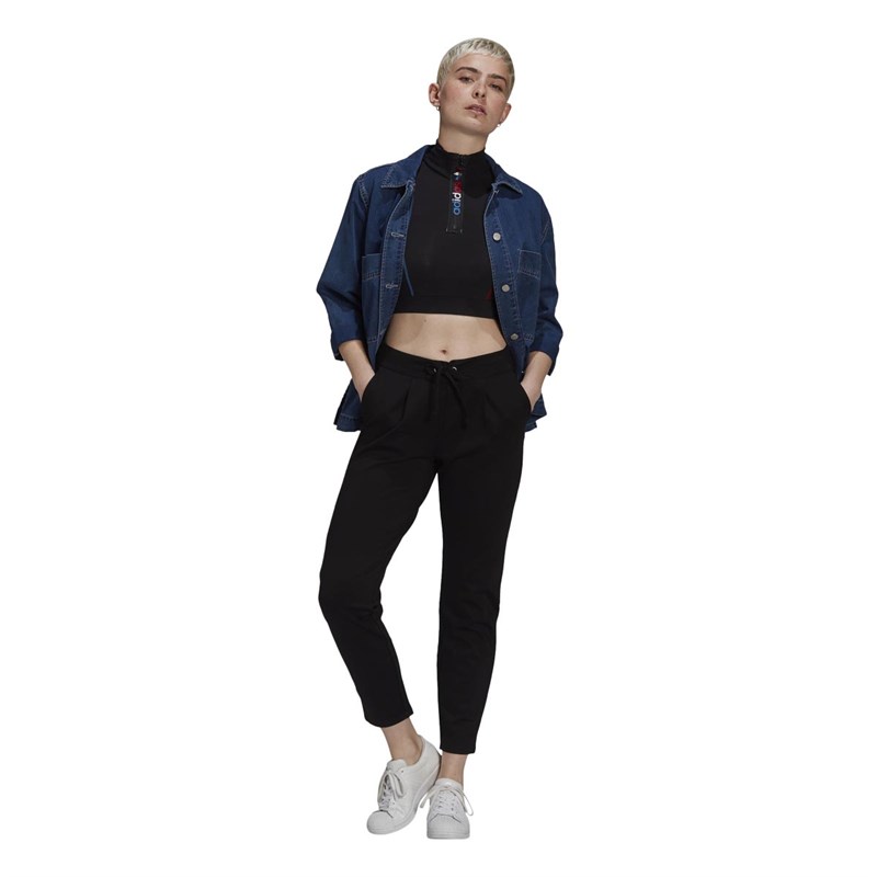 adidas Originals Damen Adicolor Tricolor Performance Sporttops Schwarz