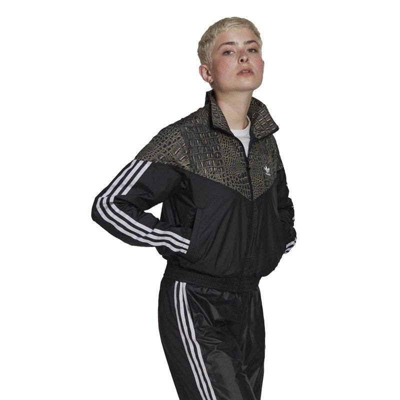 adidas Originals Womens Graphic Track Top Black/Beige Tone