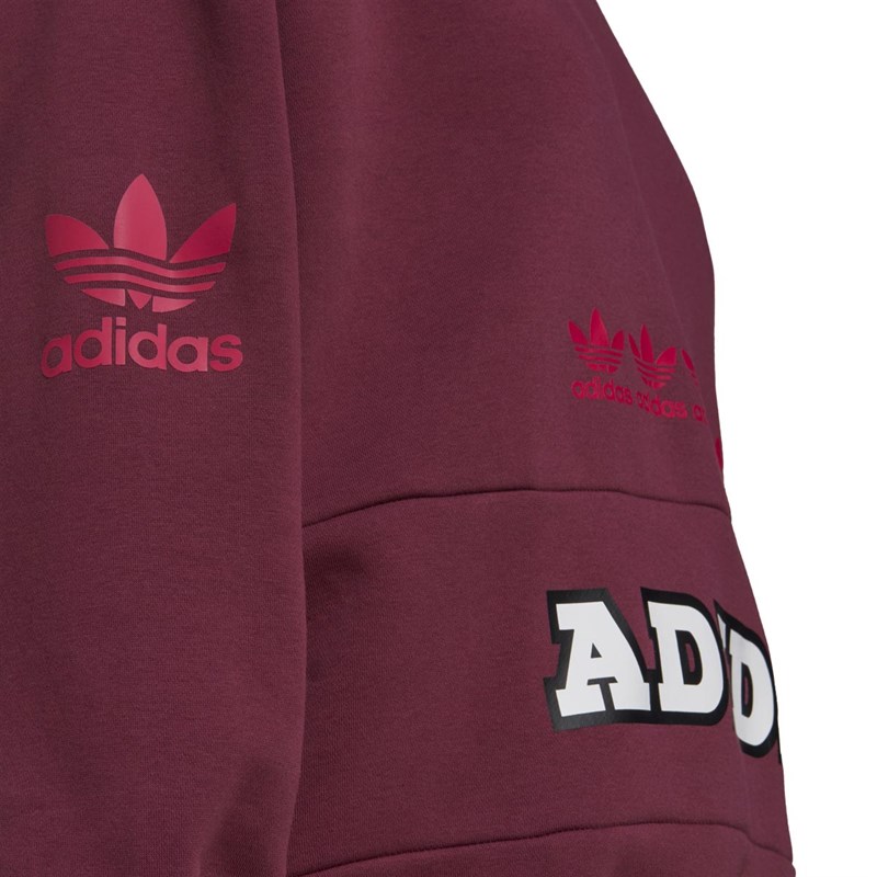 adidas Originals Womens Logo Play Graphic Sweatshirt Victory Crimson