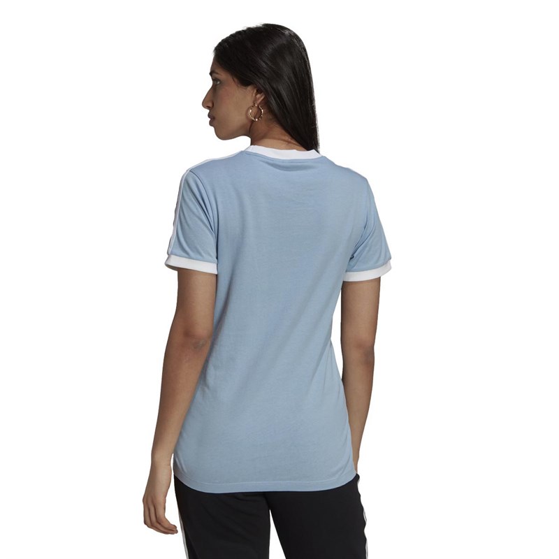 adidas Originals Womens 3-Stripes Adicolor T-Shirt Ambient Sky