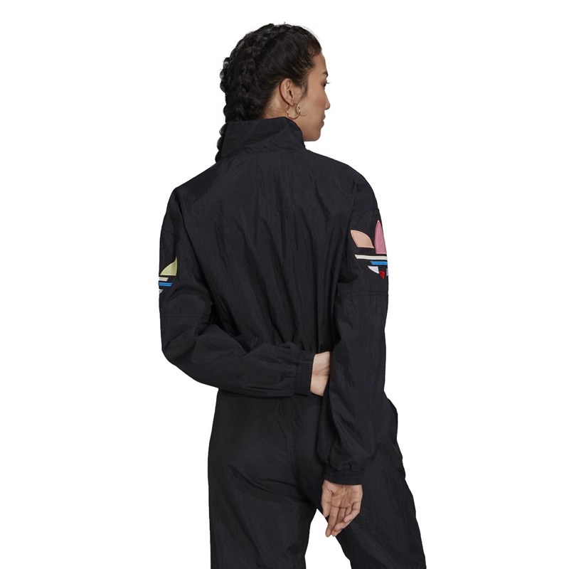 adidas Originals Womens Adicolor Shattered Trefoil Track Top Black