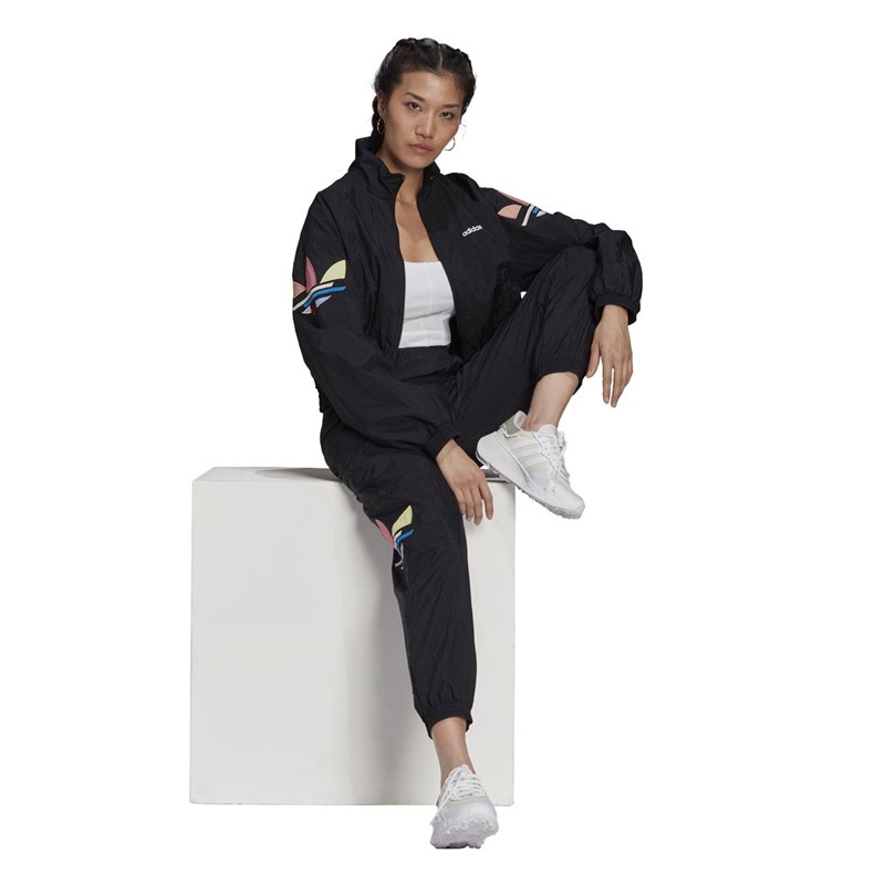 adidas Originals Womens Adicolor Shattered Trefoil Track Top Black