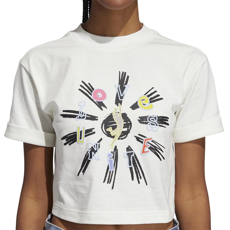 adidas Originals Dames Love Unites T shirts Wit