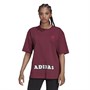 adidas Originals Womens Logo Play Graphic Oversized T-Shirt Victory Crimson