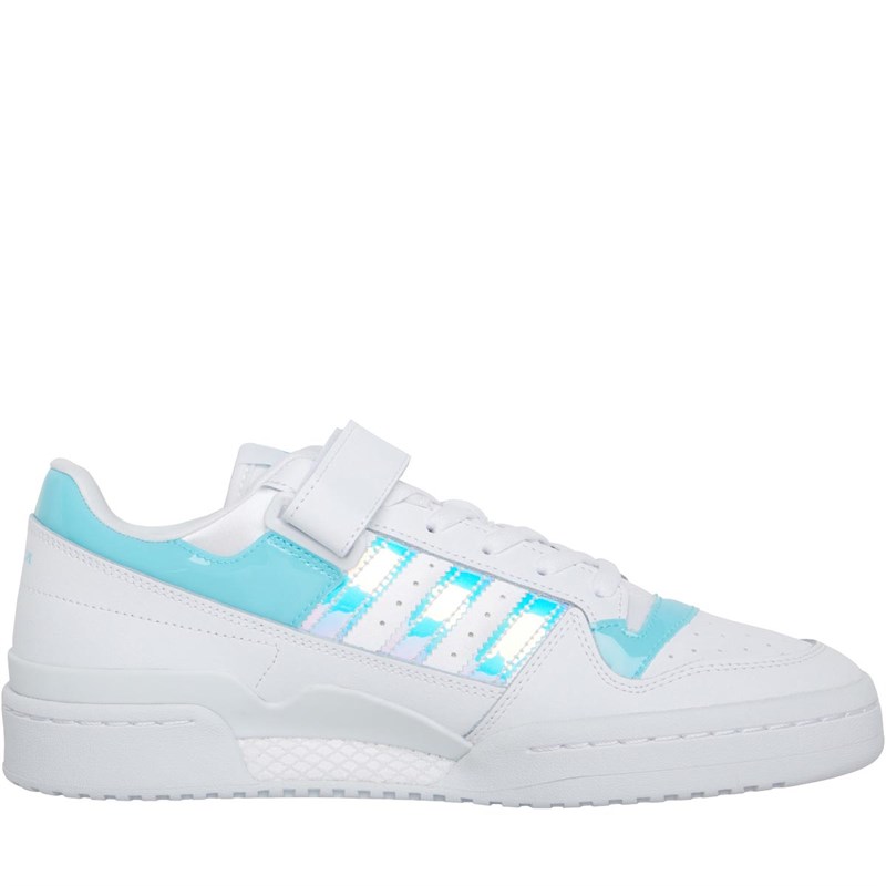 adidas Originals Mens Forum Low Trainers Footwear White/Pulse Aqua/Pink Tint