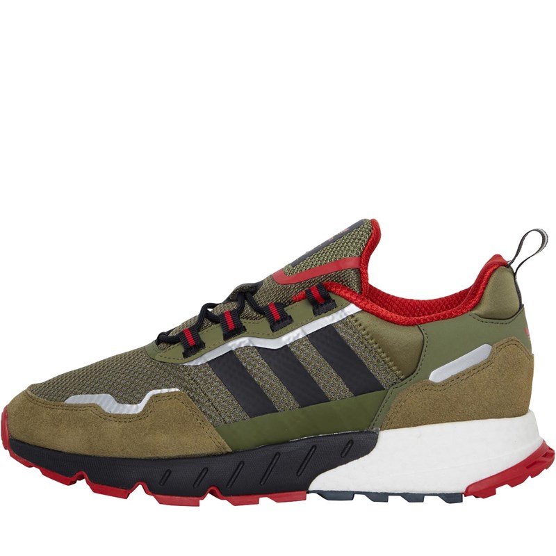 Buy adidas Originals Mens ZX 1K Boost Focus Olive/Core Black/Power Red