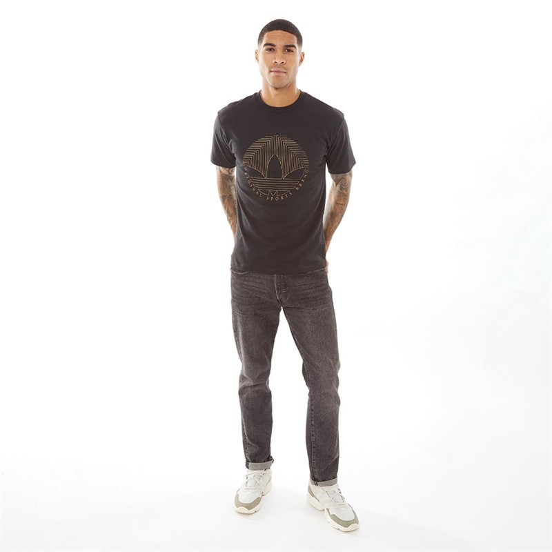adidas Originals Mens Deco Trefoil T-shirt Black