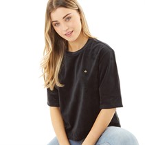 adidas Originals Womens Adicolor Velour Boxy T-shirt Black