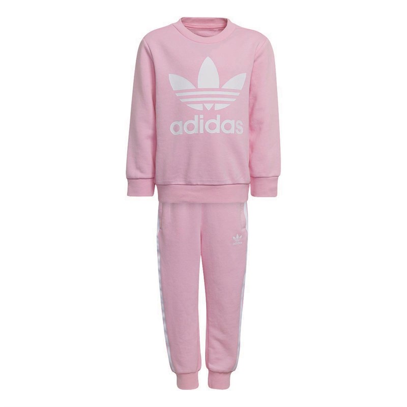 adidas Originals Girls Adicolor Crew Set True Pink/White