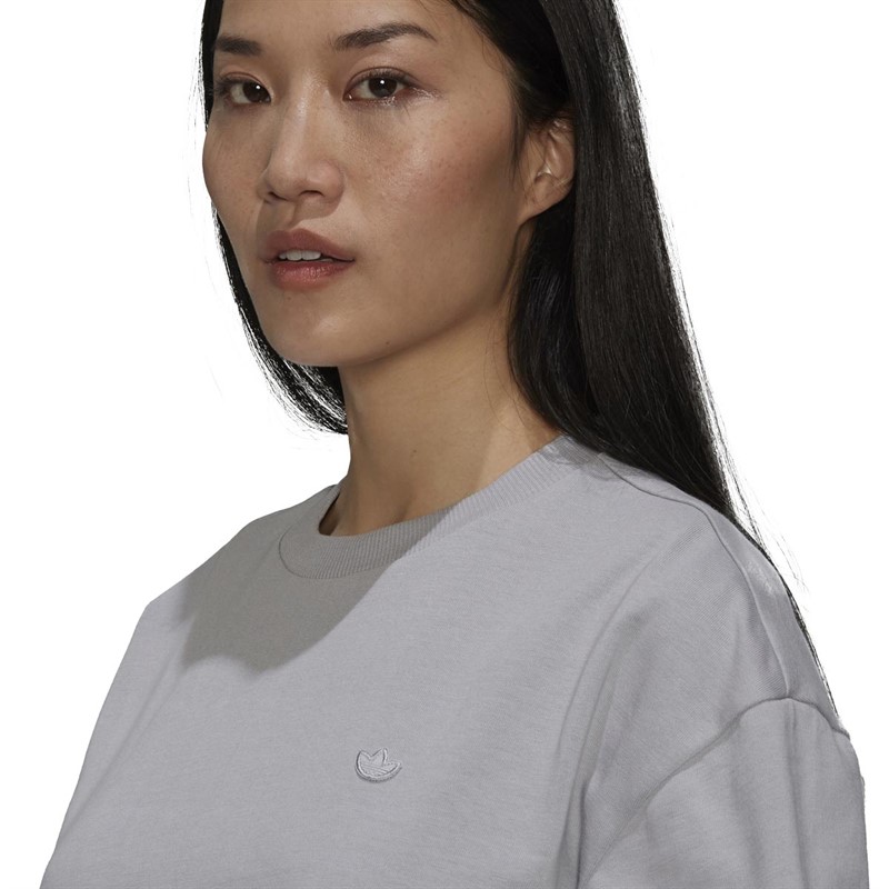 adidas Originals Womens Adicolor Heavy Single Jersey T-Shirt Light Solid Grey