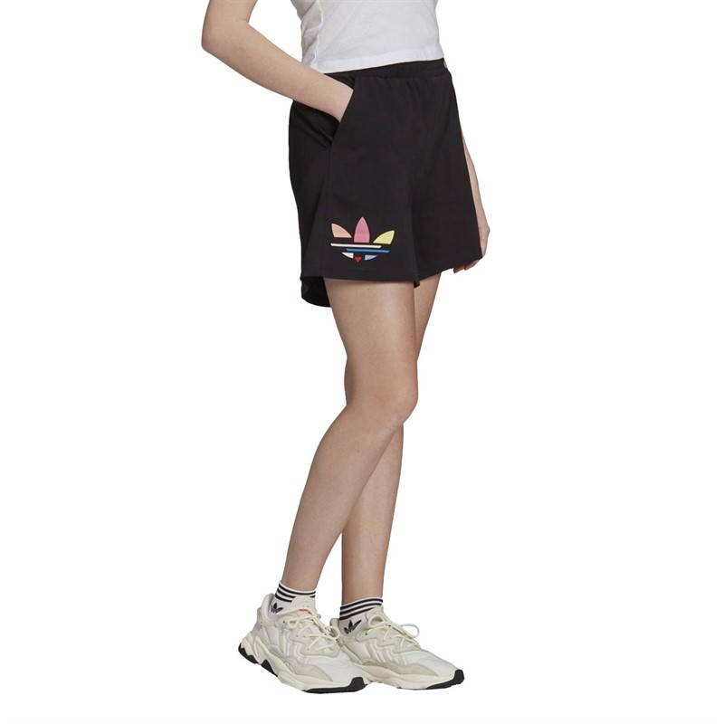 adidas Originals Womens Adicolor Shattered Trefoil Shorts Black
