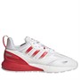 adidas Originals Mens ZX 2K Boost 2.0 Trainers Footwear White/Silver Metallic/Vivid Red