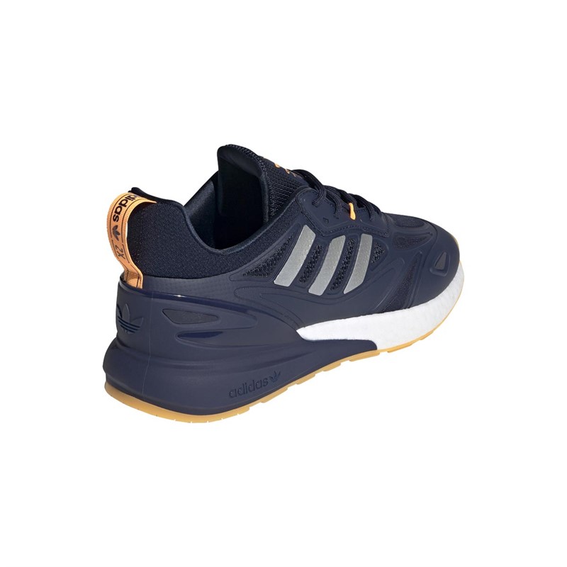 adidas Originals Mens ZX 2K Boost 2.0 Trainers Night Indigo/Silver Metallic/Flash Orange