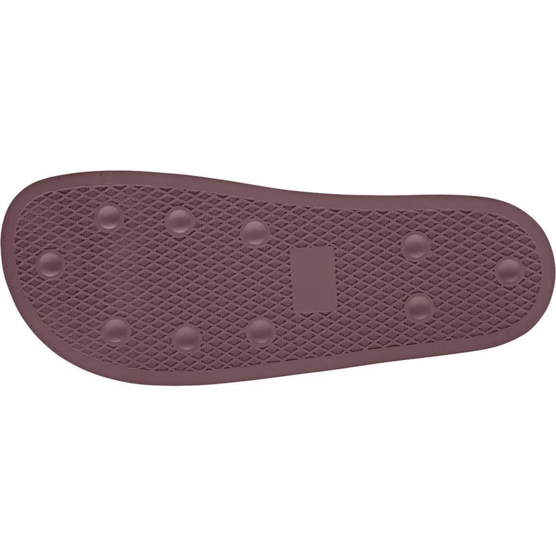 adidas Originals Mens Adilette Slides Burgundy/Footwear White/Burgundy