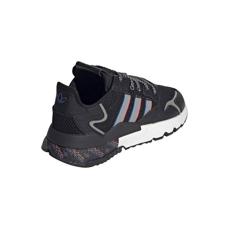 Buy adidas Originals Nite Jogger Trainers Core Black Silver Metallic Bright Blue