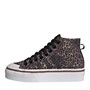 adidas Originals Womens Nizza Platform Mid Leopard Trainers Core Black/Footwear White/Wild Brown