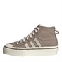 adidas Originals Womens Nizza Platform Mid Trainers Brown/Off White/Gold Metallic