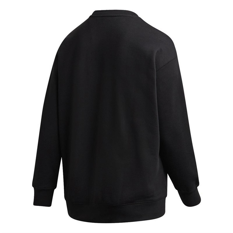 adidas Originals Womens Trefoil Crew Sweatshirt (Plus Size) Black/White