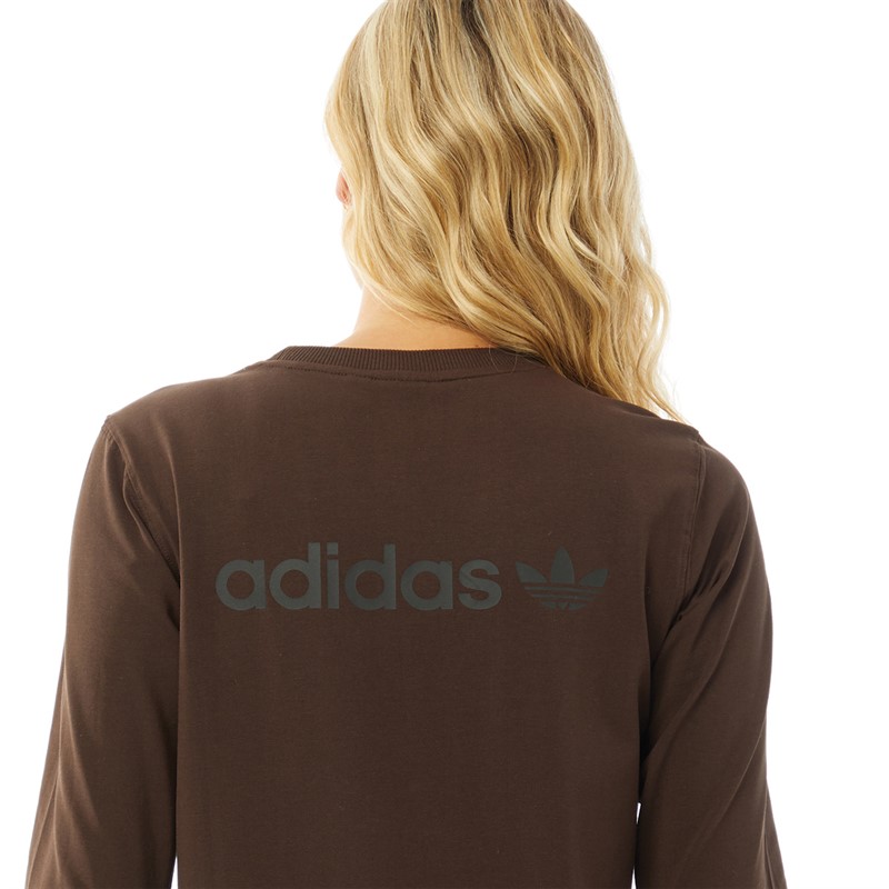 adidas Originals Womens Long Sleeve Top Dark Brown