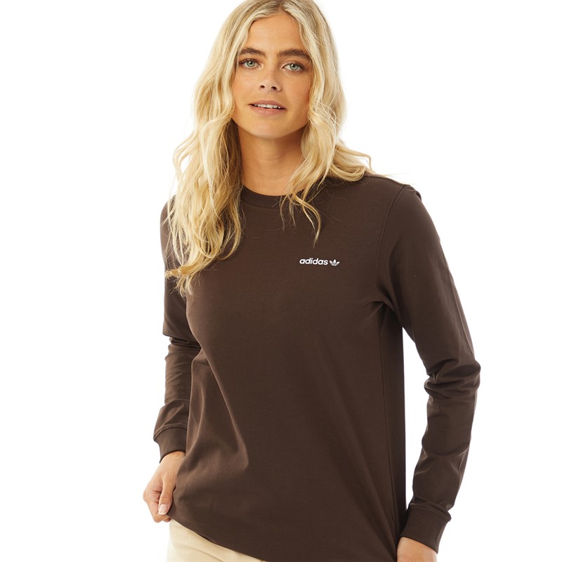 Buy adidas Originals Womens Long Sleeve Top Dark Brown