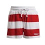 adidas Originals Womens Mid Waist Striped Shorts Vivid Red/White