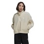 adidas Originals Womens Adicolor Classics Half-Zip Fleece Sweatshirt Wonder White