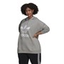 adidas Originals Womens Trefoil Hoodie (Plus Size) Medium Grey Heather