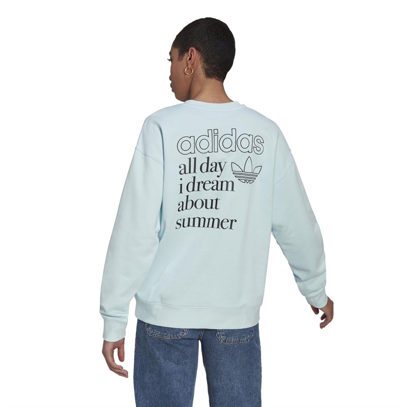 adidas Originals Womens Graphic Sweatshirt Almost Blue