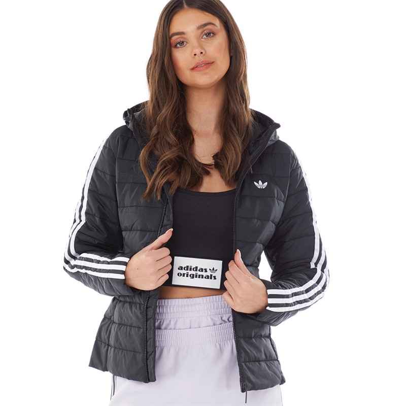 Black adidas jacket with black outlet stripes