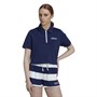 adidas Originals Damskie Crop Zip Koszulki Polo z Krótkim Rękawem Niebieski